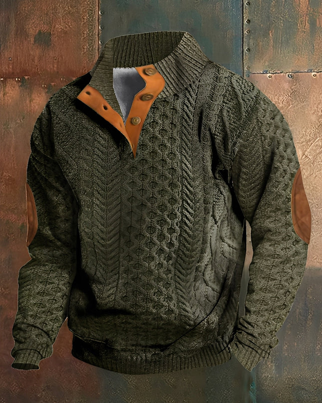 Dorian | Men's Sweater – Button Collar Pullover