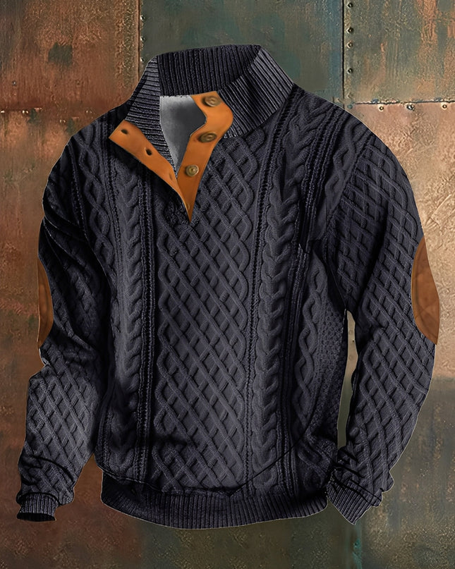 Dorian | Men's Sweater – Button Collar Pullover