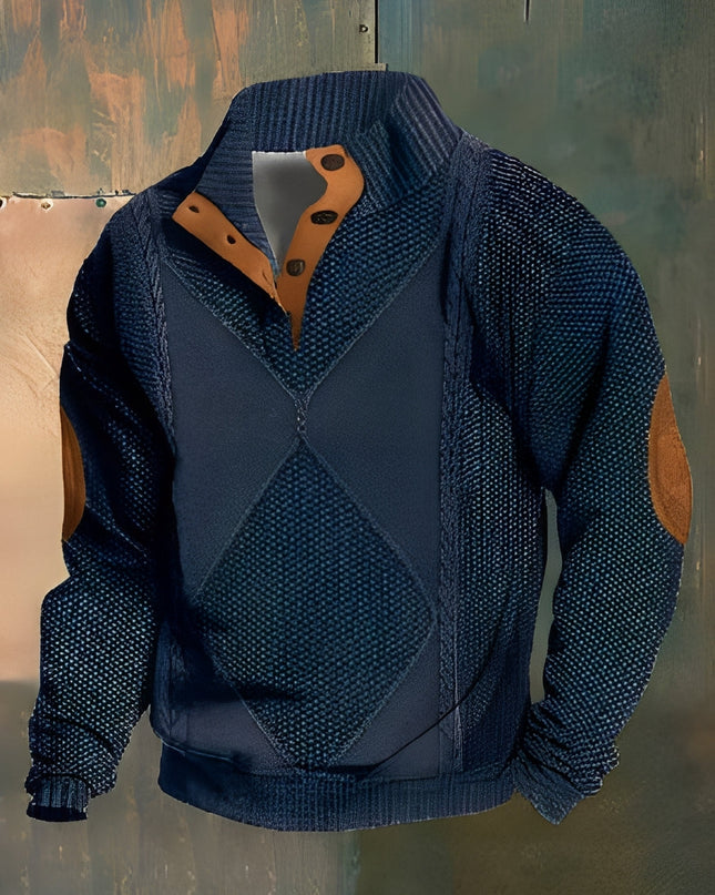 Dorian | Men's Sweater – Button Collar Pullover