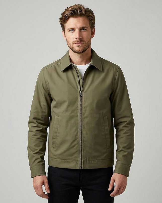 Dorian | Men's Winter Jacket – Lined Zip-Front Design