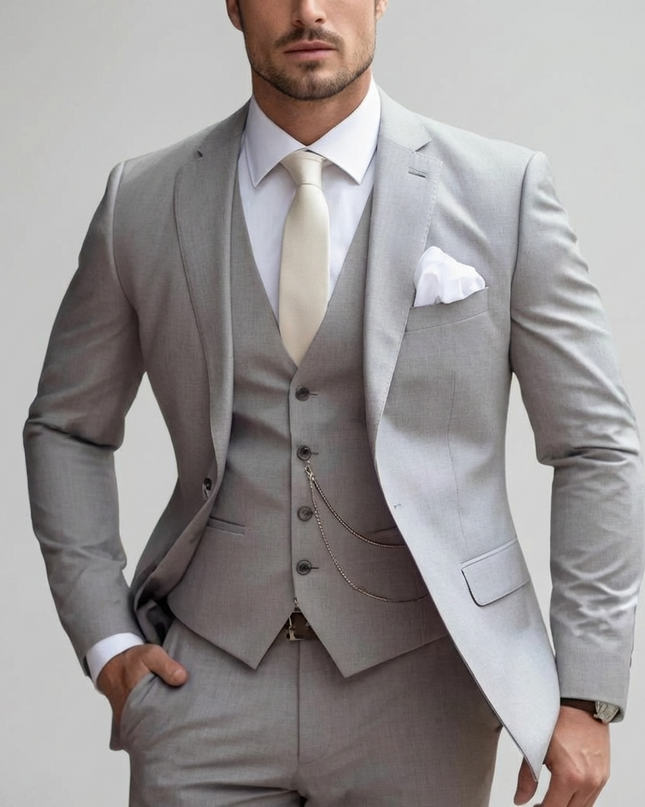Adrian | Tailored Slim Fit Three-Piece Suit for Weddings