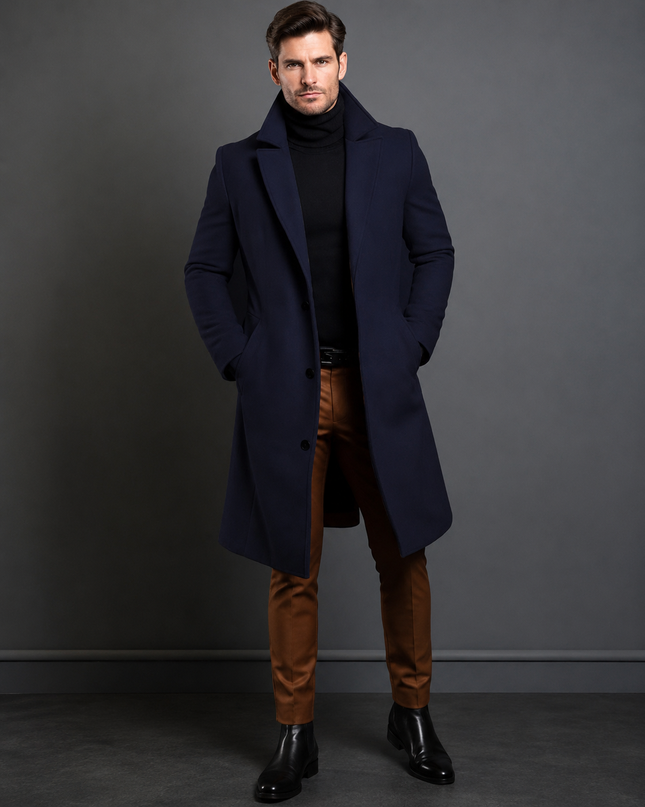 Edward | Men's Long Tailored Overcoat