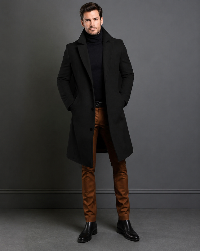 Edward | Men's Long Tailored Overcoat