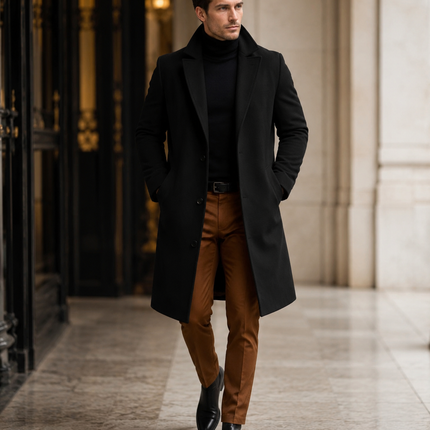 Edward | Men's Long Tailored Overcoat