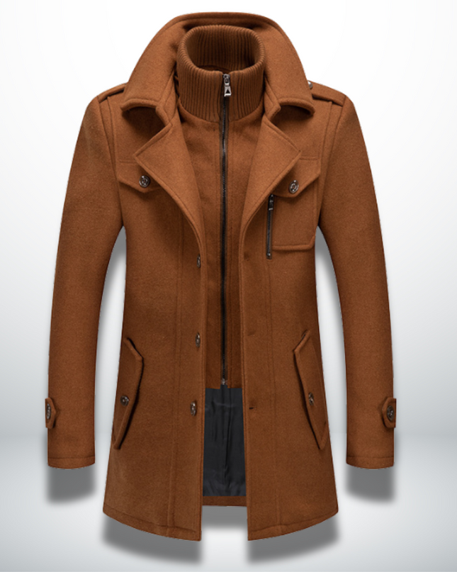 Edward | Men's Wool Winter Coat with Zip Collar