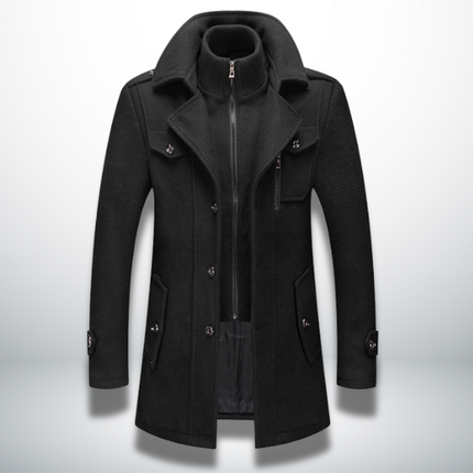 Edward | Men's Wool Winter Coat with Zip Collar