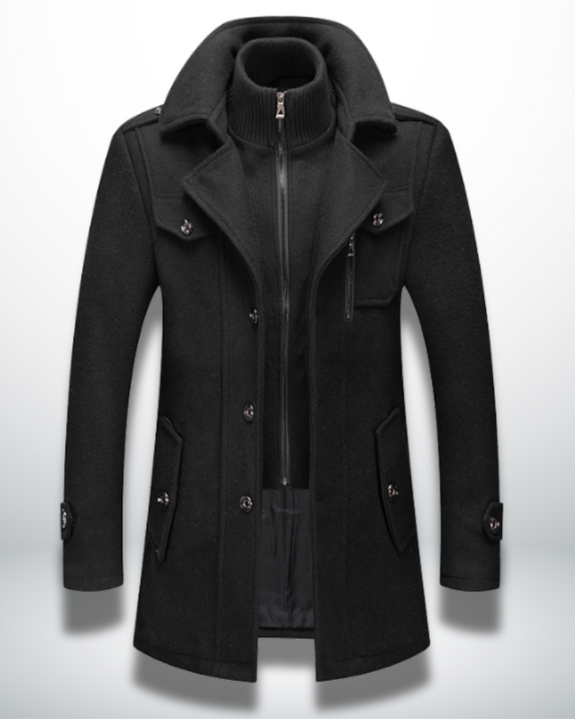 Edward | Men's Wool Winter Coat with Zip Collar