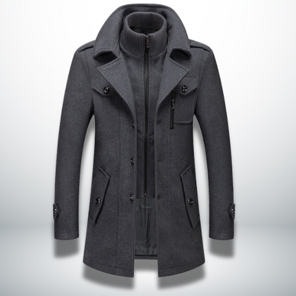 Edward | Men's Wool Winter Coat with Zip Collar
