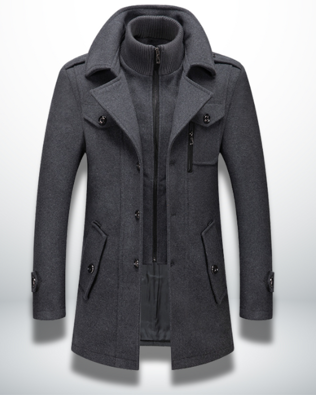 Edward | Men's Wool Winter Coat with Zip Collar
