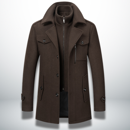 Edward | Men's Wool Winter Coat with Zip Collar
