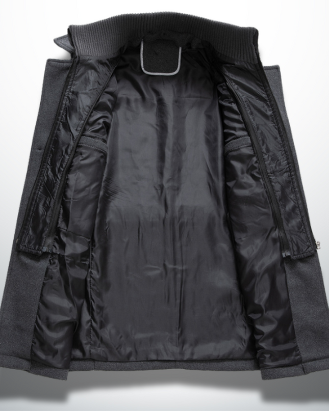 Edward | Men's Wool Winter Coat with Zip Collar