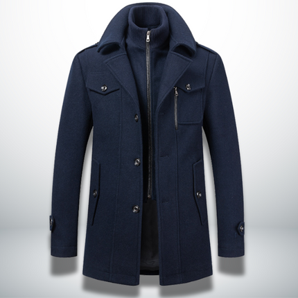 Edward | Men's Wool Winter Coat with Zip Collar