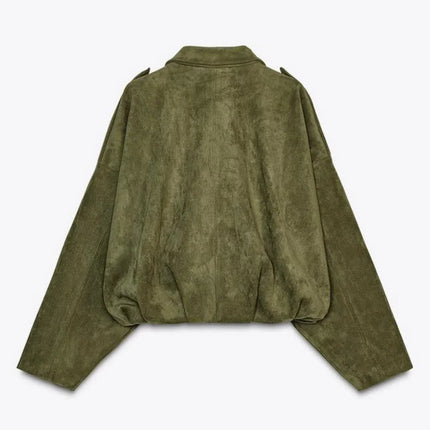 Elarvienne | Women's Oversized Jacket Collared Relaxed Casual
