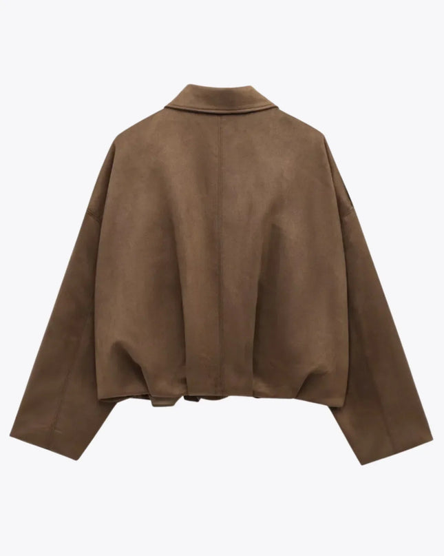 Elarvienne | Women's Oversized Jacket Collared Relaxed Casual