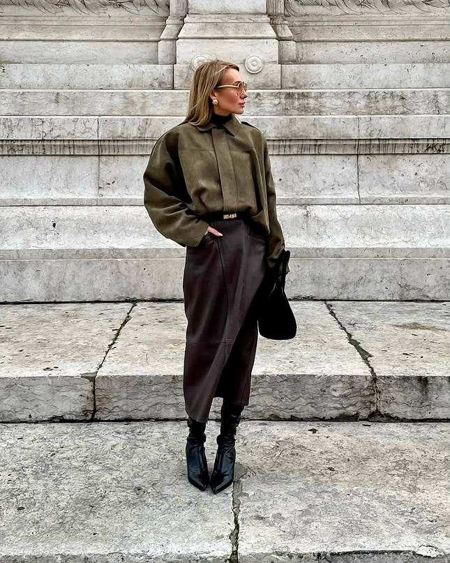 Elarvienne | Women's Oversized Jacket Collared Relaxed Casual
