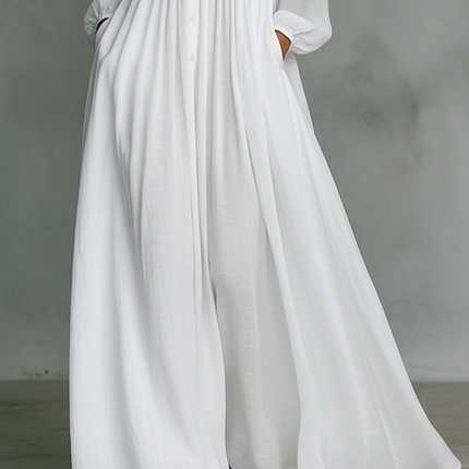 Eleanor | Button Front Long Sleeve Maxi Dress