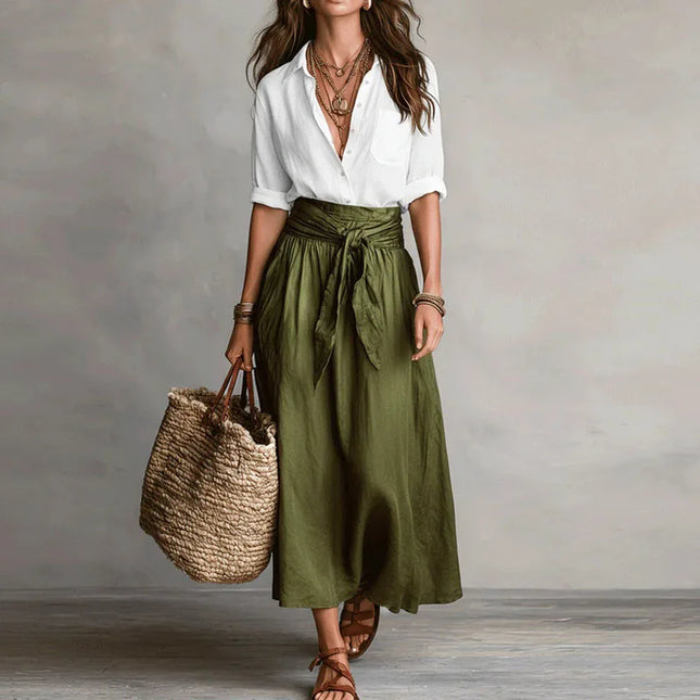Eleanora | Relaxed Blouse & Tie Waist Skirt Set