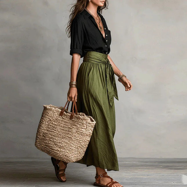 Eleanora | Relaxed Blouse & Tie Waist Skirt Set