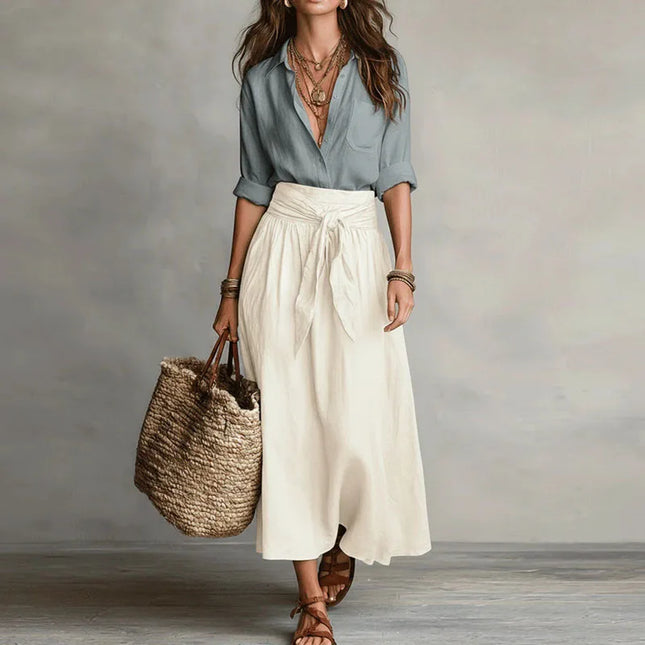 Eleanora | Relaxed Blouse & Tie Waist Skirt Set