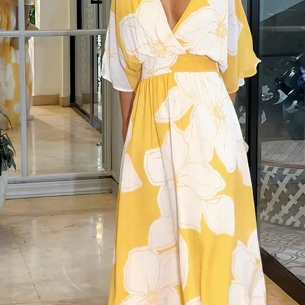Elena | Floral V-Neck Maxi Dress
