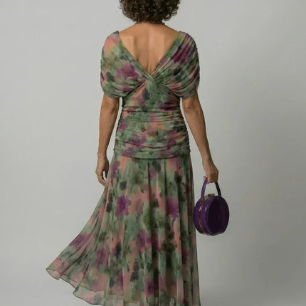 Celeste | Floral Off-Shoulder Flowing Midi Dress