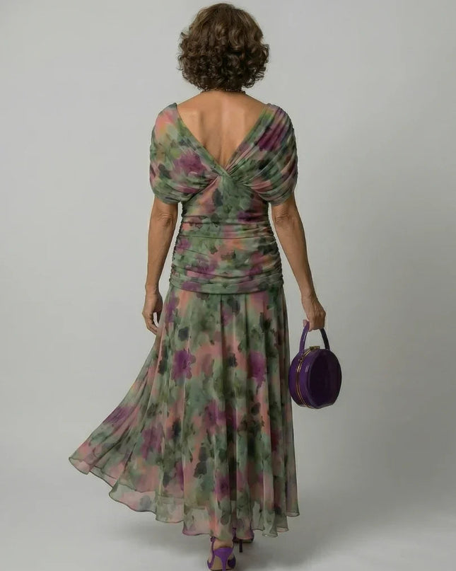Celeste | Floral Off-Shoulder Flowing Midi Dress