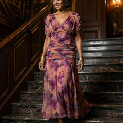 Celeste | Floral Off-Shoulder Flowing Midi Dress