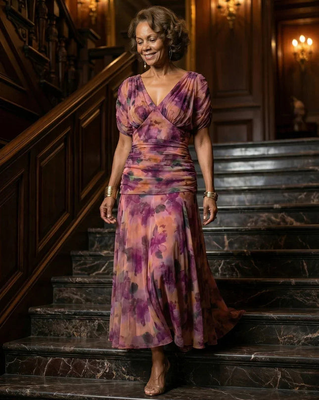 Celeste | Floral Off-Shoulder Flowing Midi Dress