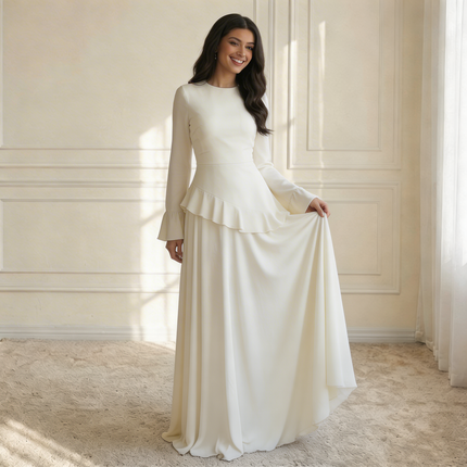 Elowyn | Graceful Elegance Women's Long Sleeve Maxi Dress