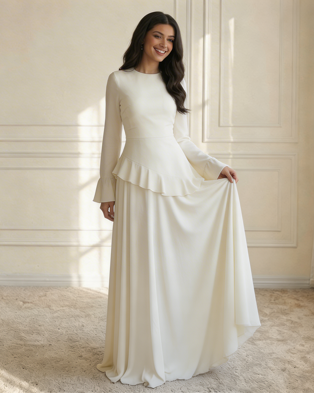 Elowyn | Graceful Elegance Women's Long Sleeve Maxi Dress