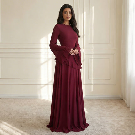 Elowyn | Graceful Elegance Women's Long Sleeve Maxi Dress