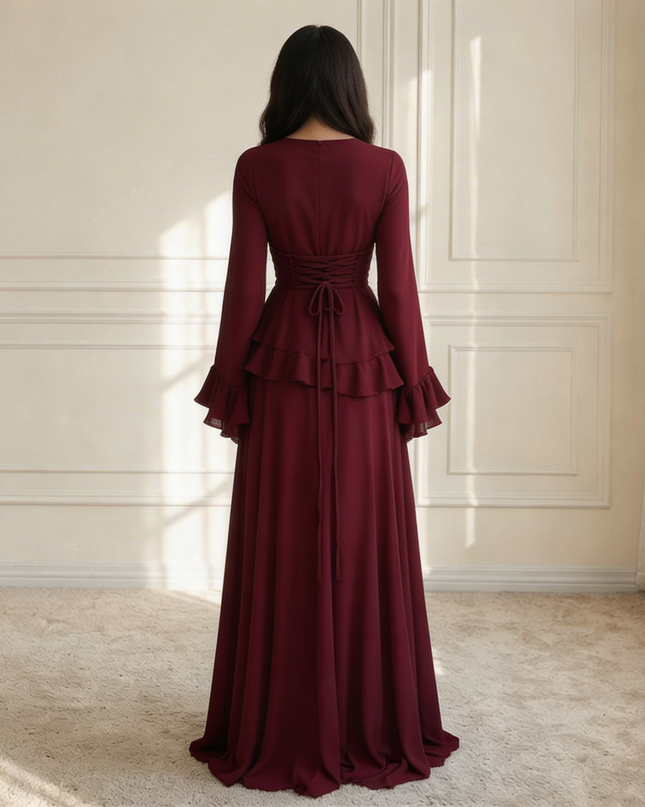 Elowyn | Graceful Elegance Women's Long Sleeve Maxi Dress