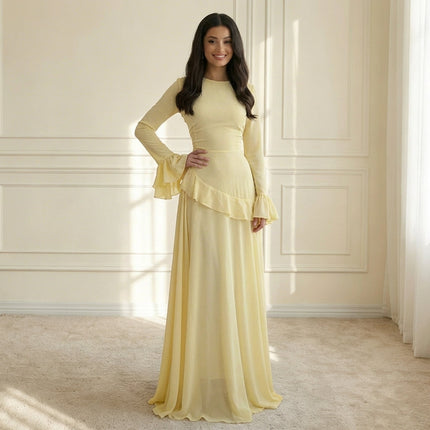 Elowyn | Graceful Elegance Women's Long Sleeve Maxi Dress