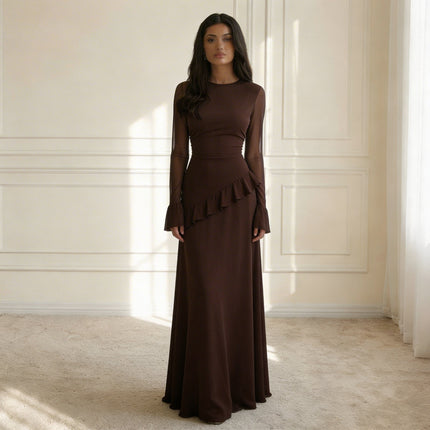 Elowyn | Graceful Elegance Women's Long Sleeve Maxi Dress