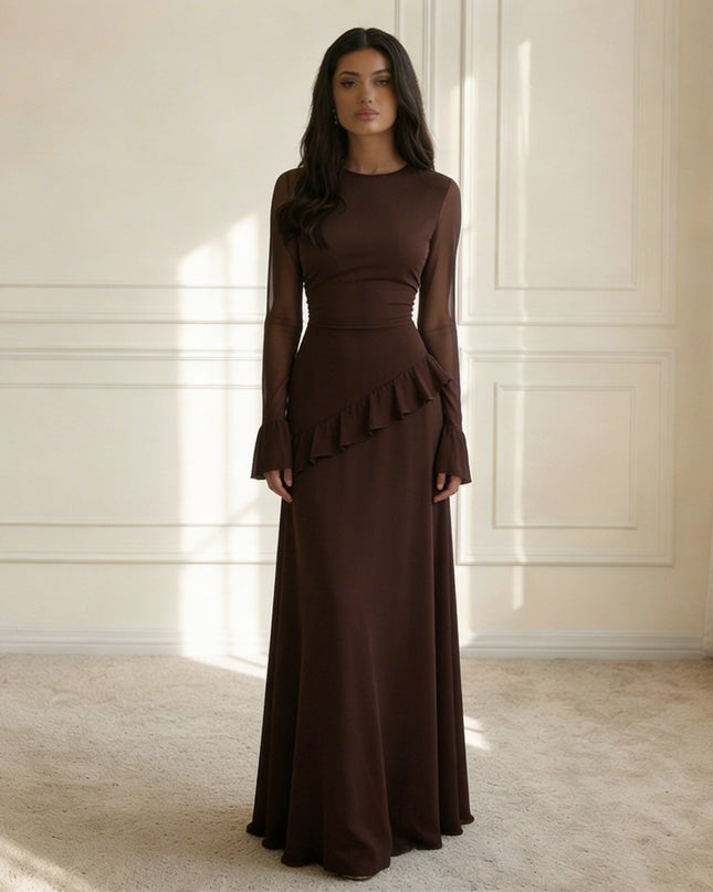 Elowyn | Graceful Elegance Women's Long Sleeve Maxi Dress