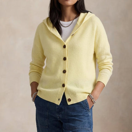 Emma | Women's Hooded Cardigan Button Front Knit Sweater