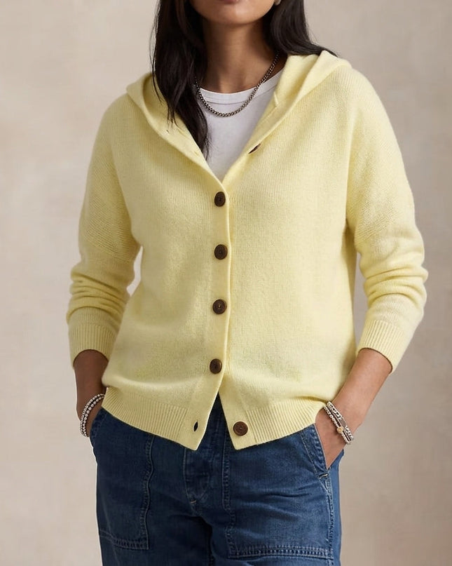 Emma | Women's Hooded Cardigan Button Front Knit Sweater