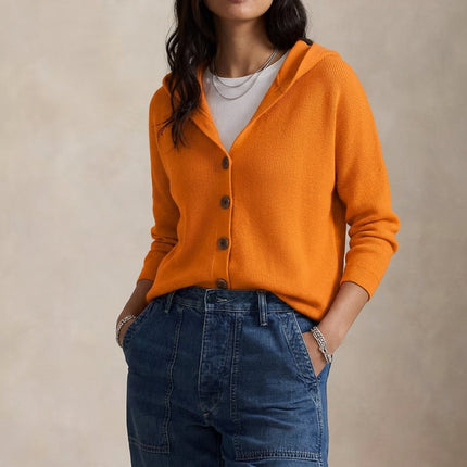 Emma | Women's Hooded Cardigan Button Front Knit Sweater