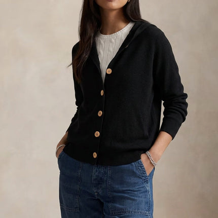 Emma | Women's Hooded Cardigan Button Front Knit Sweater