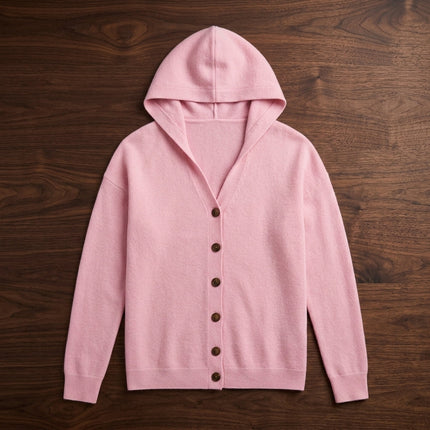 Emma | Women's Hooded Cardigan Button Front Knit Sweater