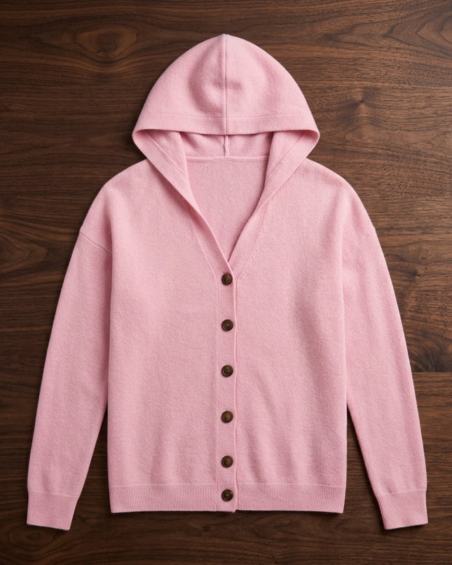 Emma | Women's Hooded Cardigan Button Front Knit Sweater