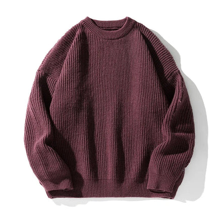Ethan | Men's Crewneck Knit Sweater Ribbed Long Sleeve Casual