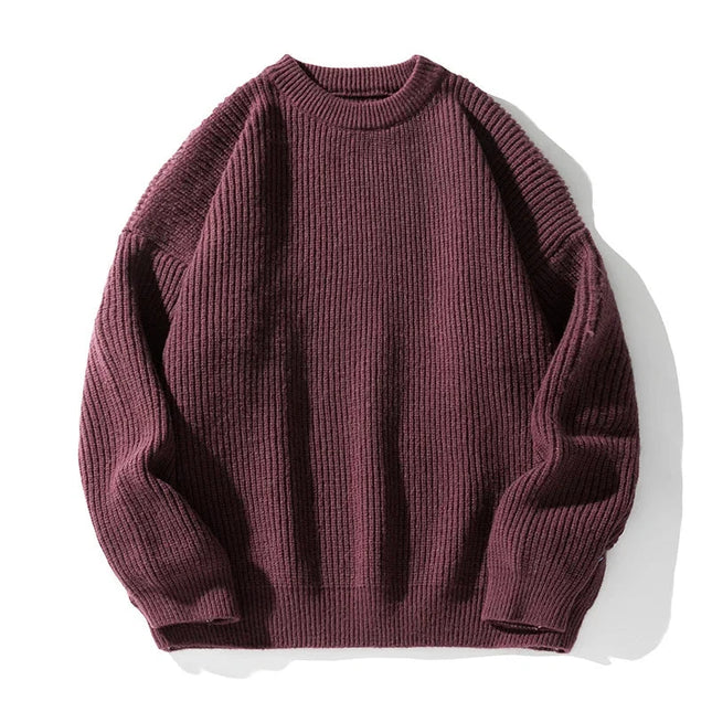 Ethan | Men's Crewneck Knit Sweater Ribbed Long Sleeve Casual