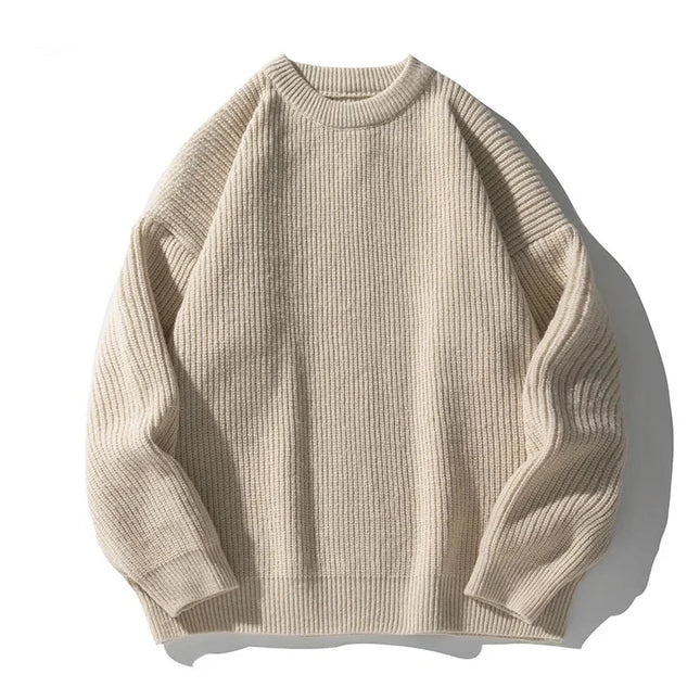 Ethan | Men's Crewneck Knit Sweater Ribbed Long Sleeve Casual