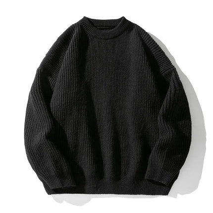 Ethan | Men's Crewneck Knit Sweater Ribbed Long Sleeve Casual