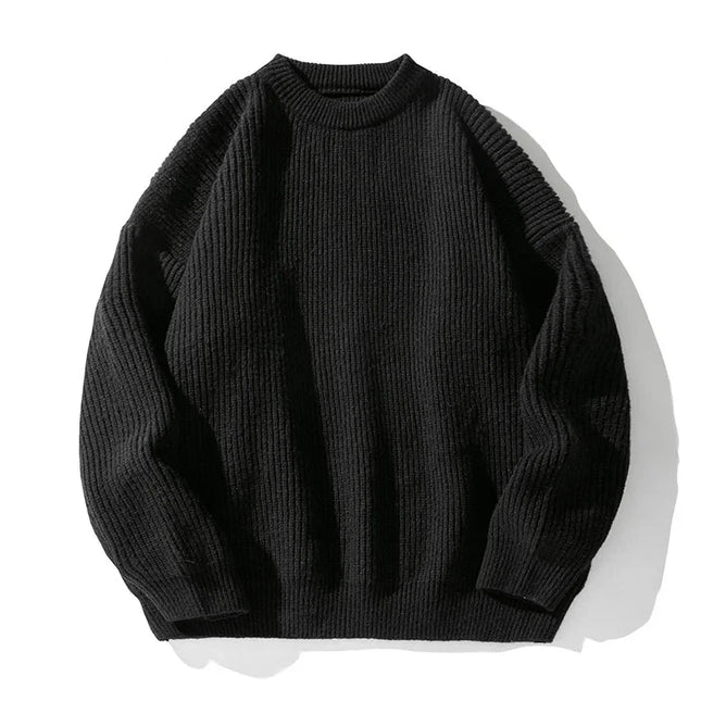 Ethan | Men's Crewneck Knit Sweater Ribbed Long Sleeve Casual