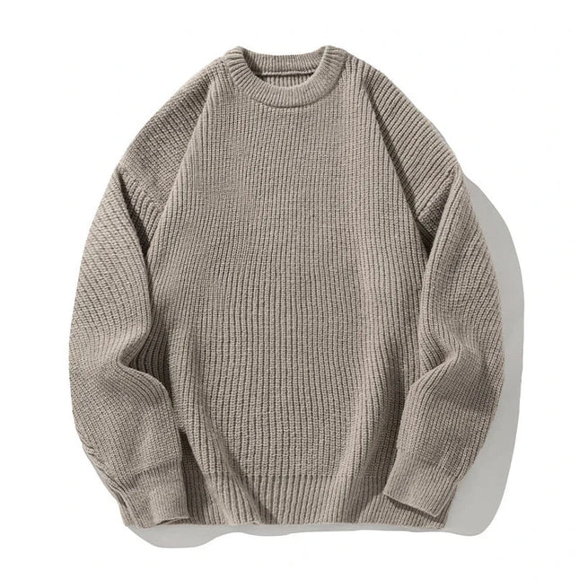 Ethan | Men's Crewneck Knit Sweater Ribbed Long Sleeve Casual