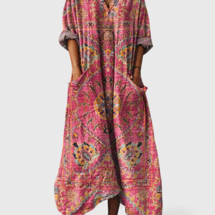 Eulalie | Printed Pocket Boho Maxi Dress