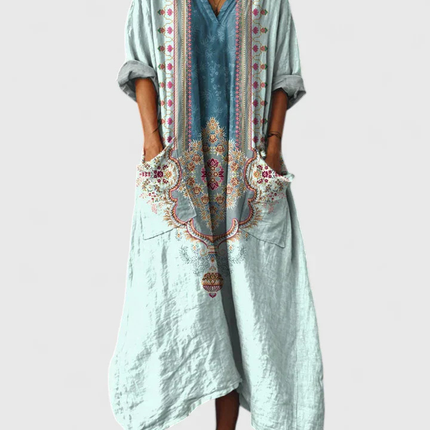 Eulalie | Printed Pocket Boho Maxi Dress