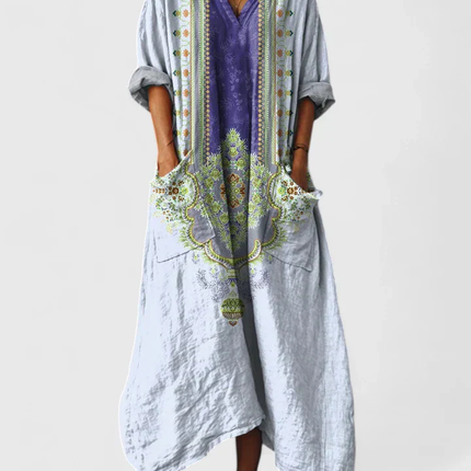 Eulalie | Printed Pocket Boho Maxi Dress